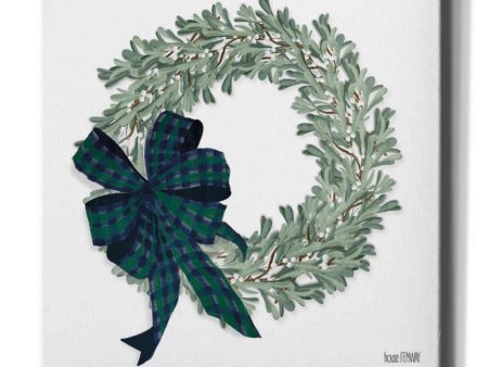 Mistletoe Wreath  by House Fenway, Canvas Wall Art For Cheap