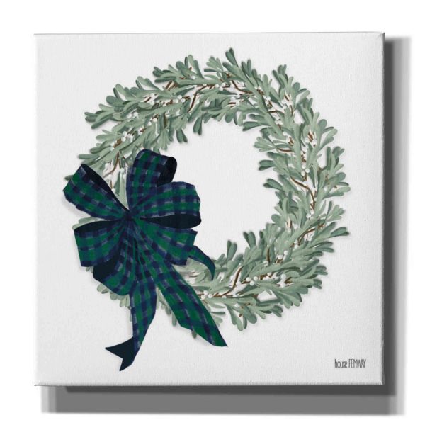 Mistletoe Wreath  by House Fenway, Canvas Wall Art For Cheap