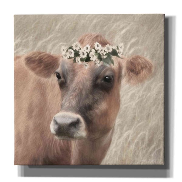 Floral Cow II  by Lori Deiter, Canvas Wall Art For Cheap