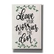 Leave Your Worries at the Door  by Fearfully Made Creations, Canvas Wall Art Discount