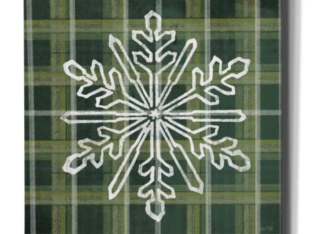 Green Plaid Snowflakes  by House Fenway, Canvas Wall Art Hot on Sale