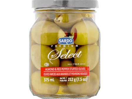 SARDO - ALMOND & RED PEPPER STUFFED OLIVES 6x375 ML Online Hot Sale