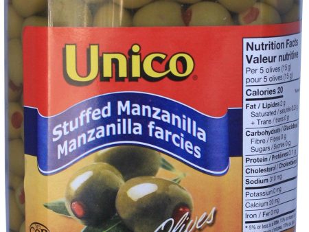 Unico - Olives - Manzanilla - Stuffed - 4 Lt Hot on Sale