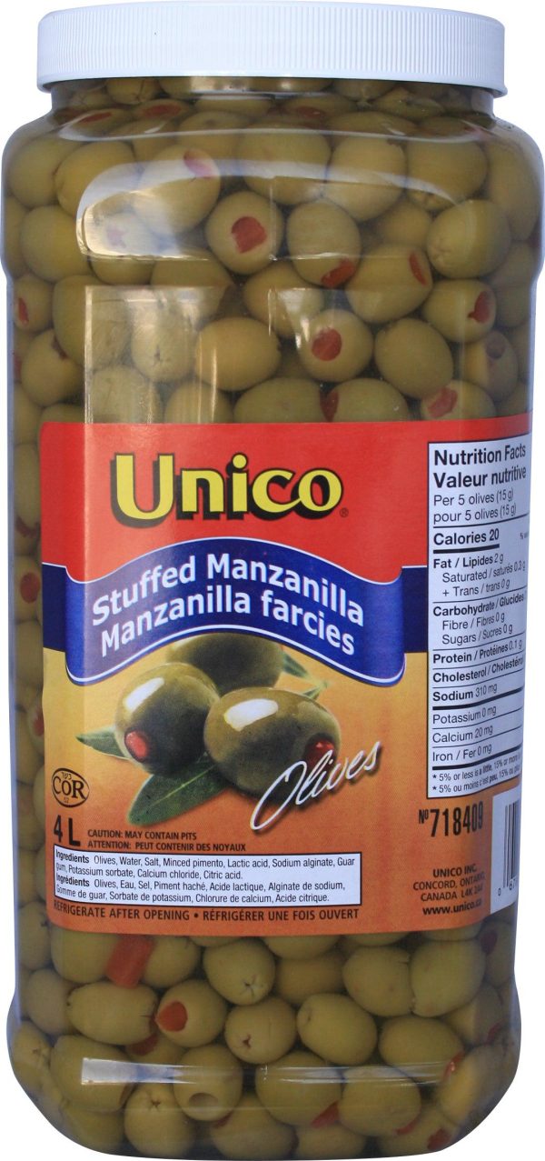 Unico - Olives - Manzanilla - Stuffed - 4 Lt Hot on Sale