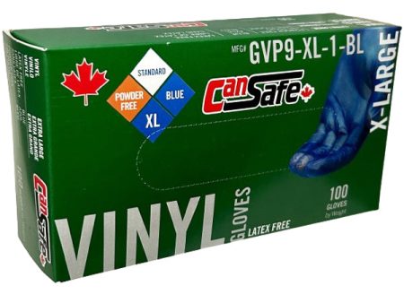 Safety Zone - Blue Vinyl Gloves Powder Free Xlarge 10X100 Ea - Canadian Distribution Online