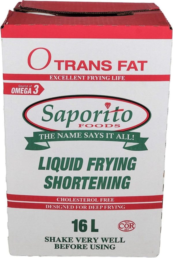 Saporito - Liquid Vegetable Shortening 16lt Supply