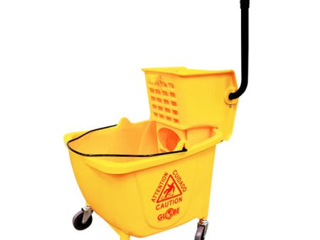 Globe - Sidepress Bucket And Wringer Yellow 35Qt - Canadian Distribution Online