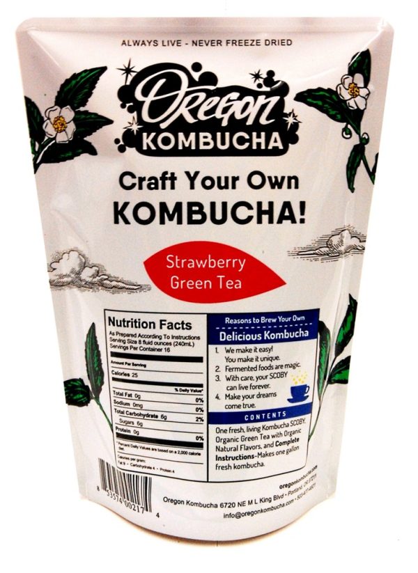 OREGON KOMBUCHA Starter Kit - Strawberry Green Tea For Cheap