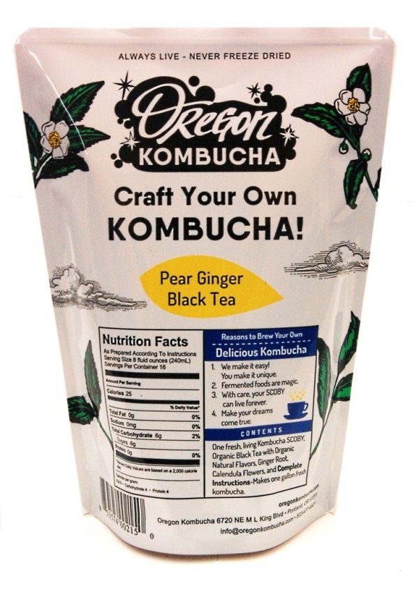 OREGON KOMBUCHA Starter Kit - Pear Ginger Black Tea Online now