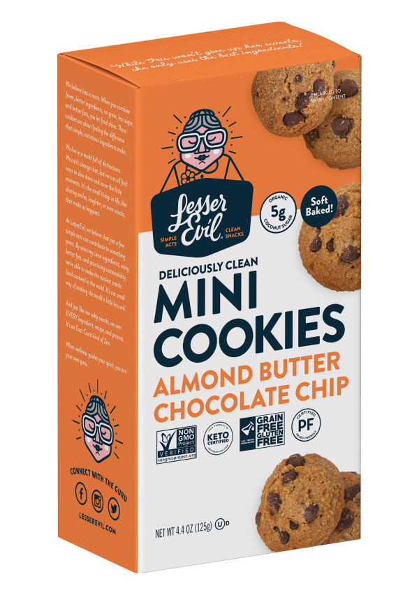 Lesser Evil Almond Butter Chocolate Chip Cookies 4.4oz Online Hot Sale